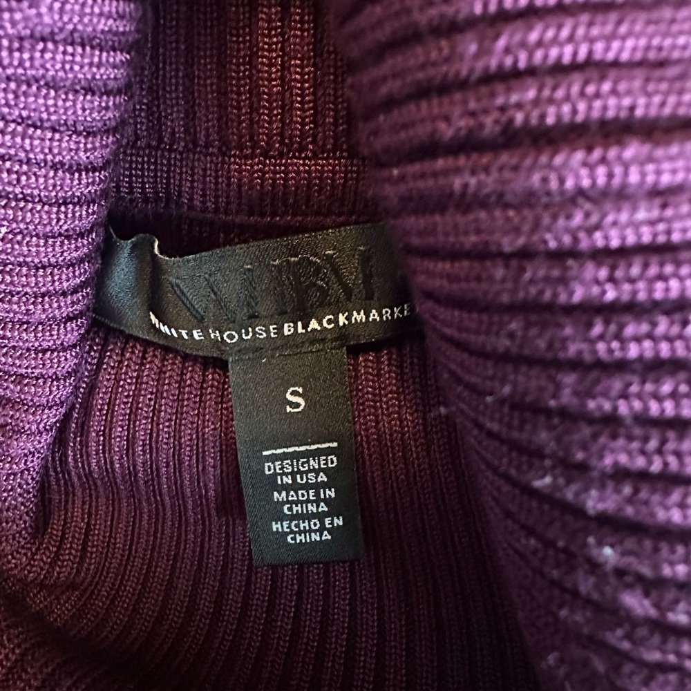 White House Black Market Rich Purple Mauve Turtleneck Sweater - Picture 5 of 7